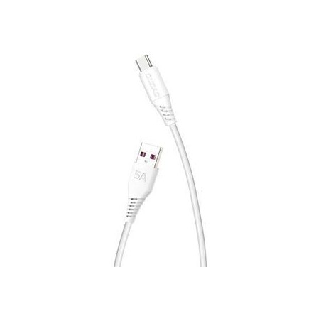 Dudao L2T USB-A to USB-C Cable 2m - Premium White Fast Charging & Data Sync Cable - Model 6970379614785